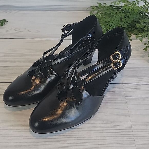 Beacon Angel Steps Willow pumps in pu patent leather black Women's Size 8W - Picture 10 of 10